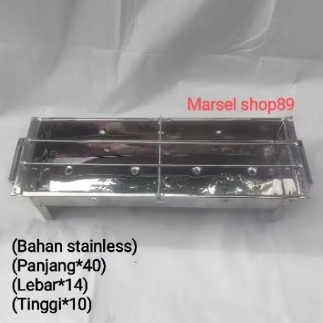 panggangan sate bahan stainless steel kualitas tebal.