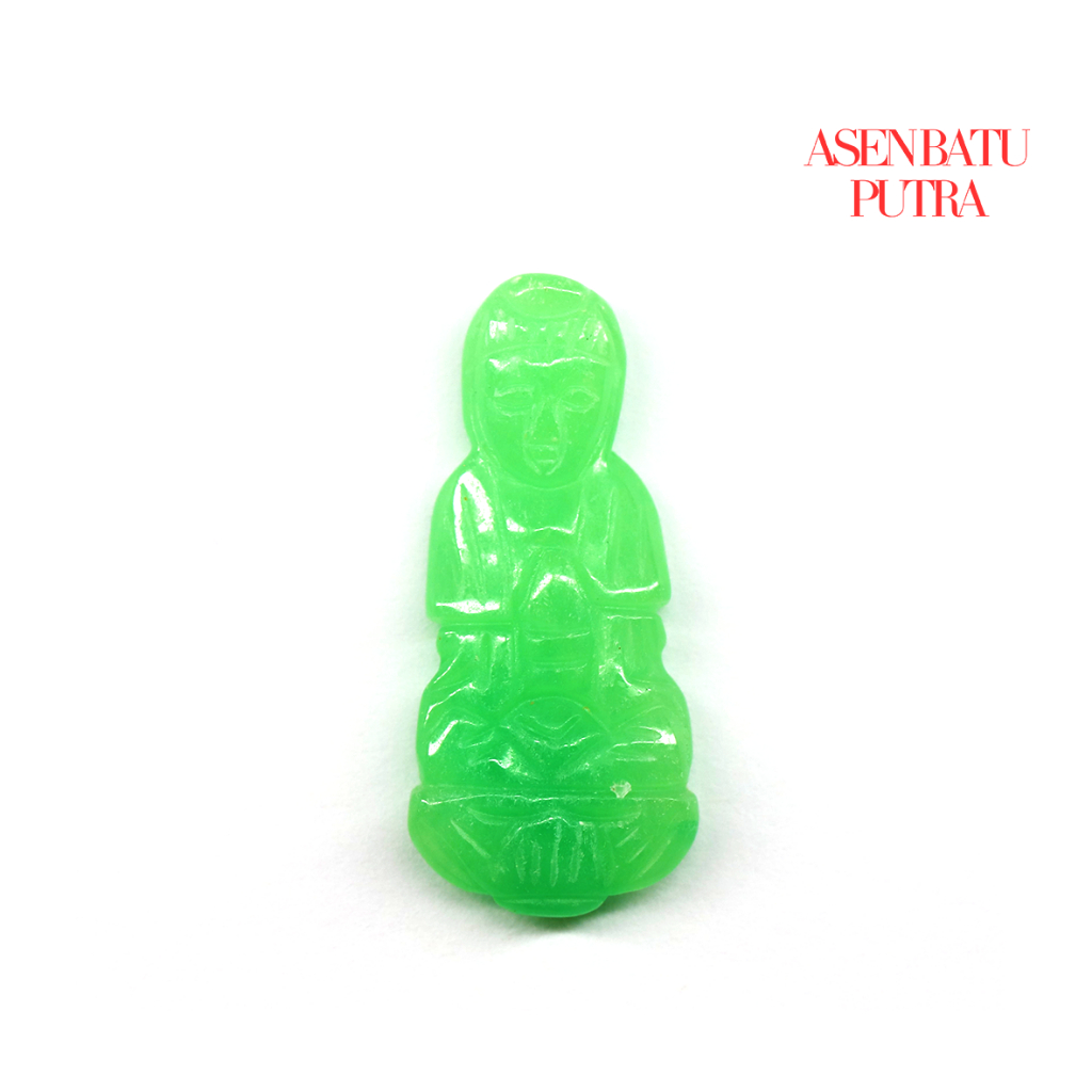 Liontin Giok Hijau Natural - Bentuk Kwan Im
