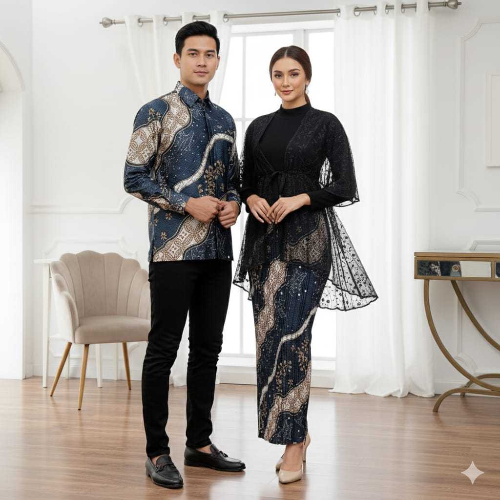Rok Plisket // Kemeja Batik //Outer Pita//Manset// Batik Couple Kondangan//Couple Keluarga