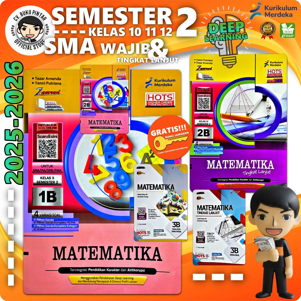LKS MATEMATIKA WAJIB DAN TINGKAT LANJUT SMA/ MA KELAS 10 11 12 SEMESTER 2 2025-2026 DEEP LEARNING KU