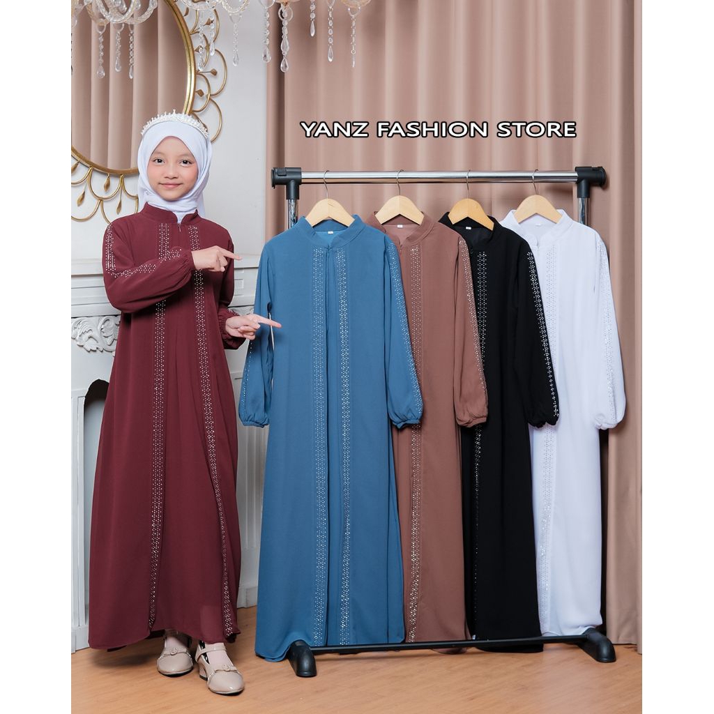 Nauren dress kids baju gamis anak tanggung cauple ibu dan anak bahan ceruti Bebidol mix payet swarov