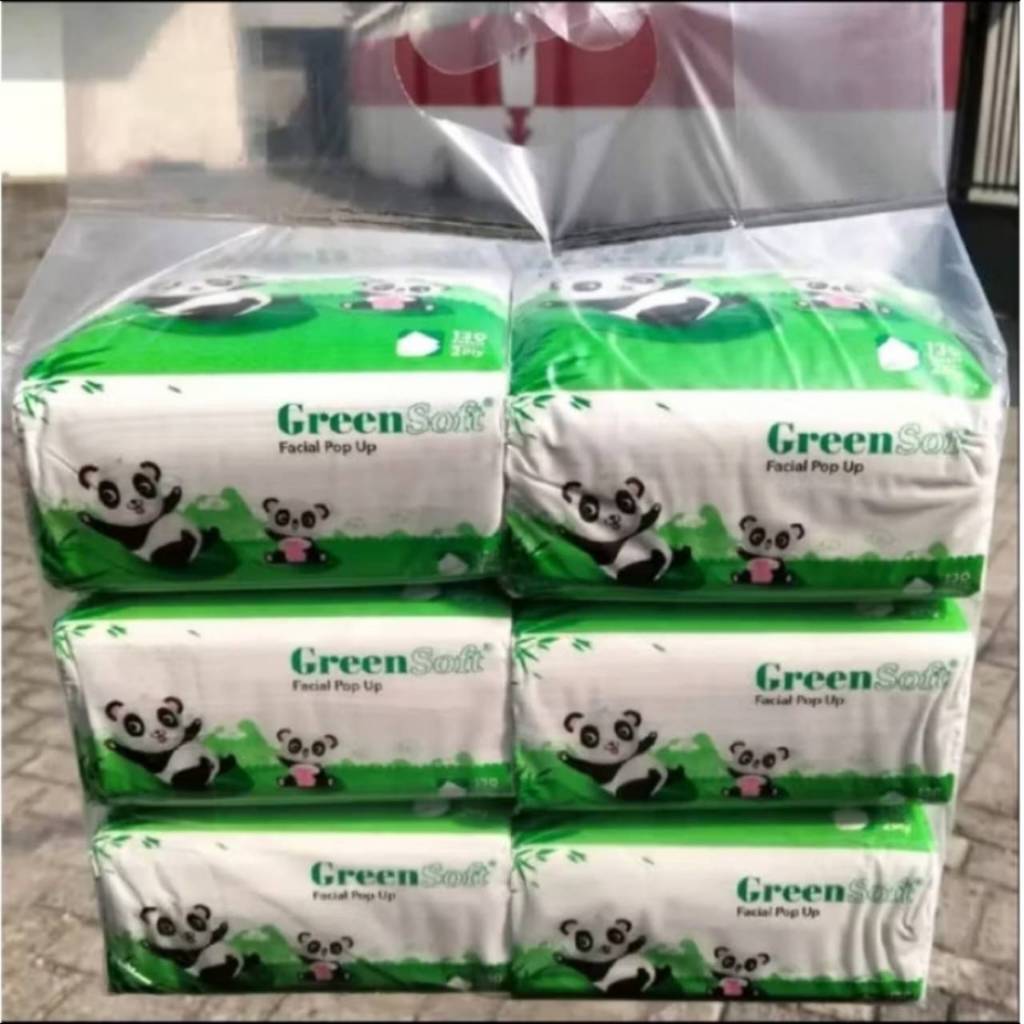 [6 PACK] Paket PROMO Tisue Greensoft Green Soft Pop (Isi 6pcs Tisue Green Soft size kecil Pop Up) Ti