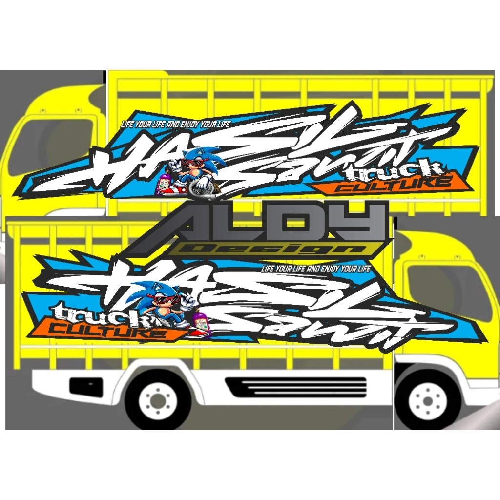 STICKER PRINTING / DEKAL SAMPING BAK TRUCK READY STOCK BISA REQUEST NAMA DAN WARNA