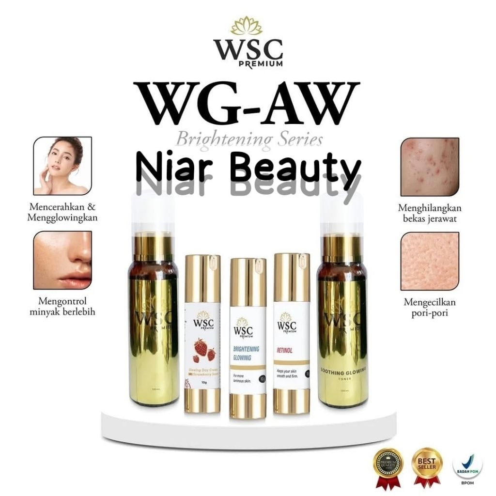 PAKET CREAM WAJAH WSC PREMIUM SKINCARE ORGANIK NORMAL FLEK ACNE SENSITIF