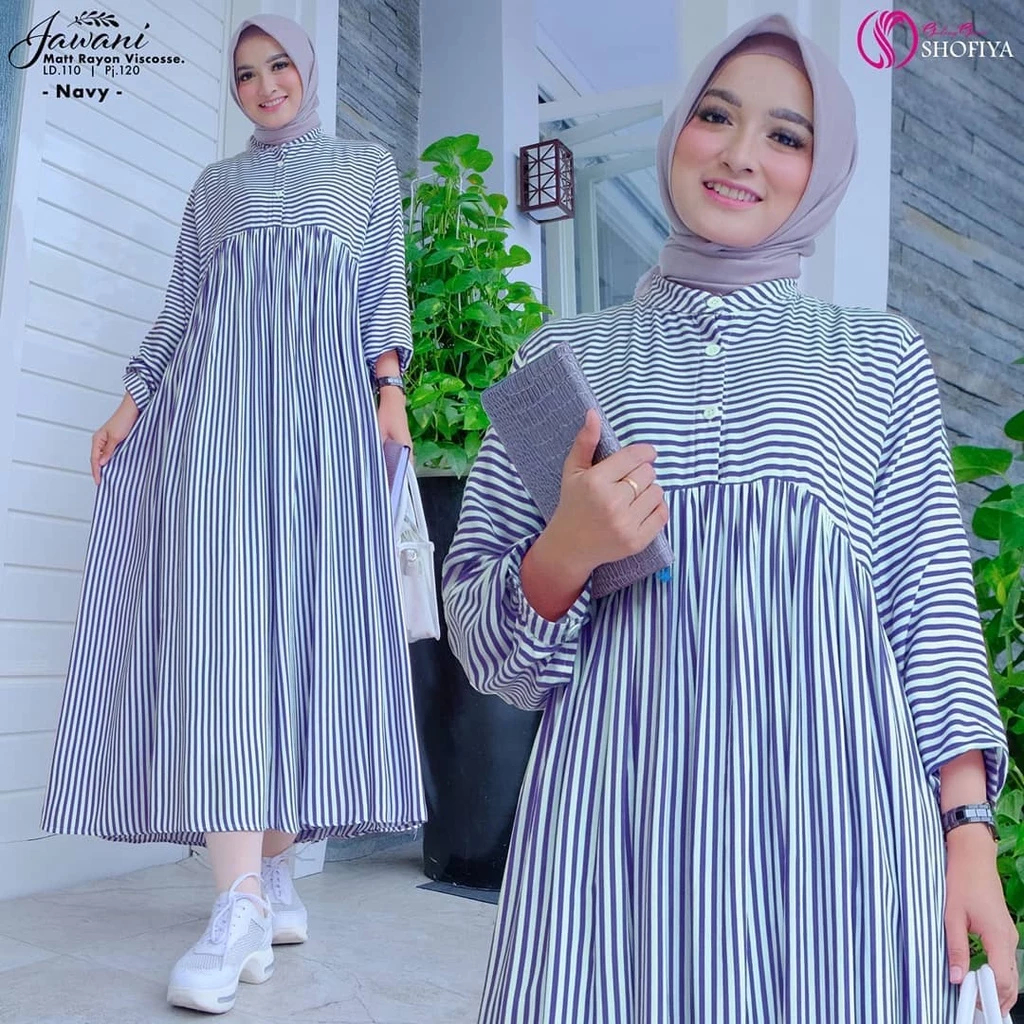 JAWANI MIDI DRESS SALUR RAYON TWIL| FASHION MUSLIM WANITA | TUNIK WANITA | DRESS WANITA TERBARU 2025