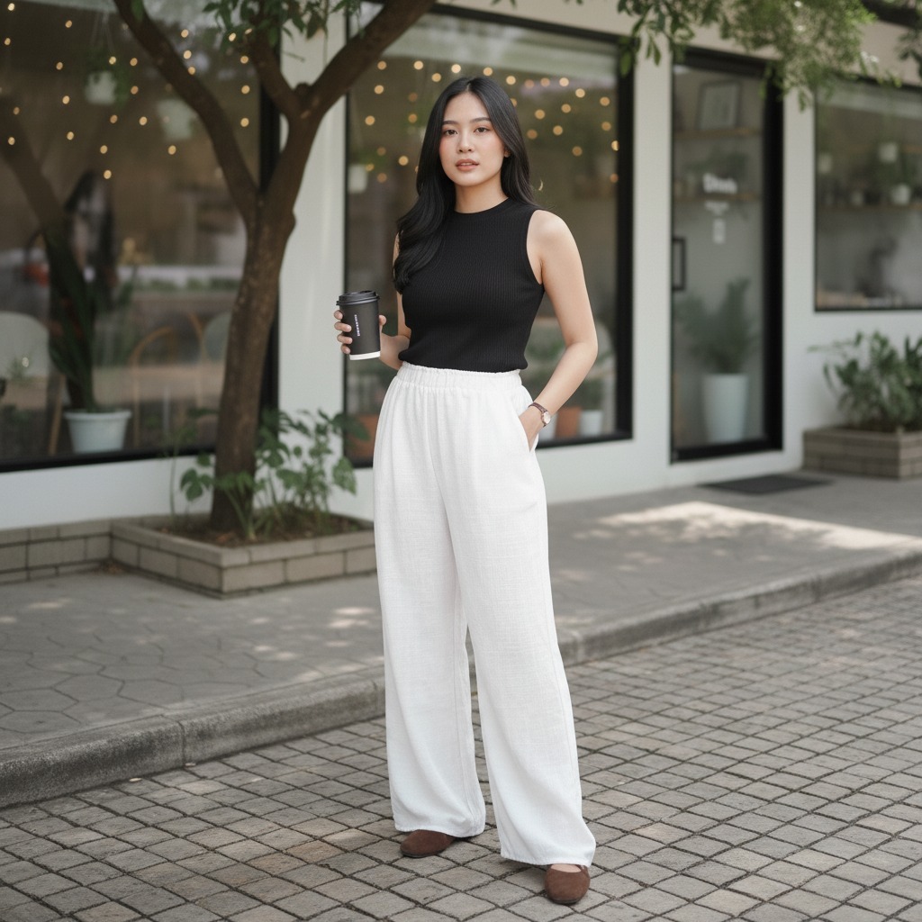 Keibasic Celana Kulot Linen Wanita Kei Basic Lorie – Model Kekinian, Ringan & Stylish untuk Daily Ou
