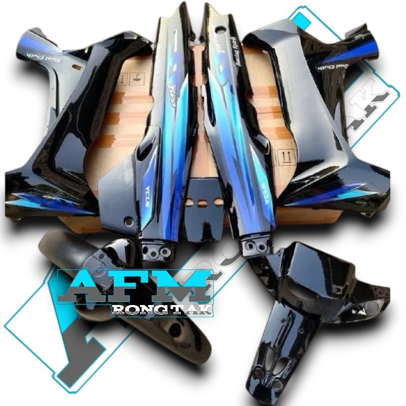 PROMO Fullset Body Halus Fizr Hitam SS Two List Biru Body Set Yamaha Fizr Hitam SS Two List Biru