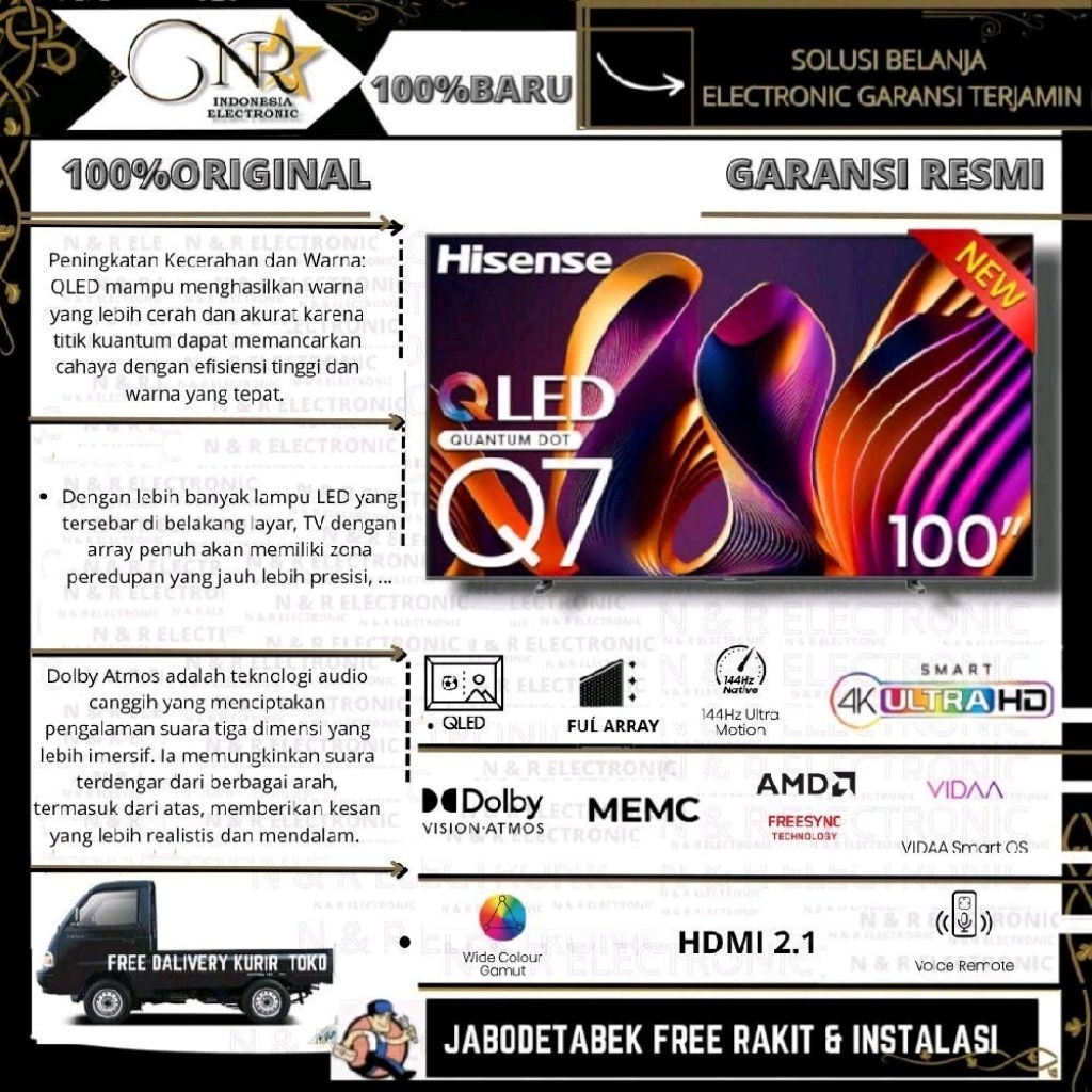 HISENSE 100Q7N Smart TV 100 Inch