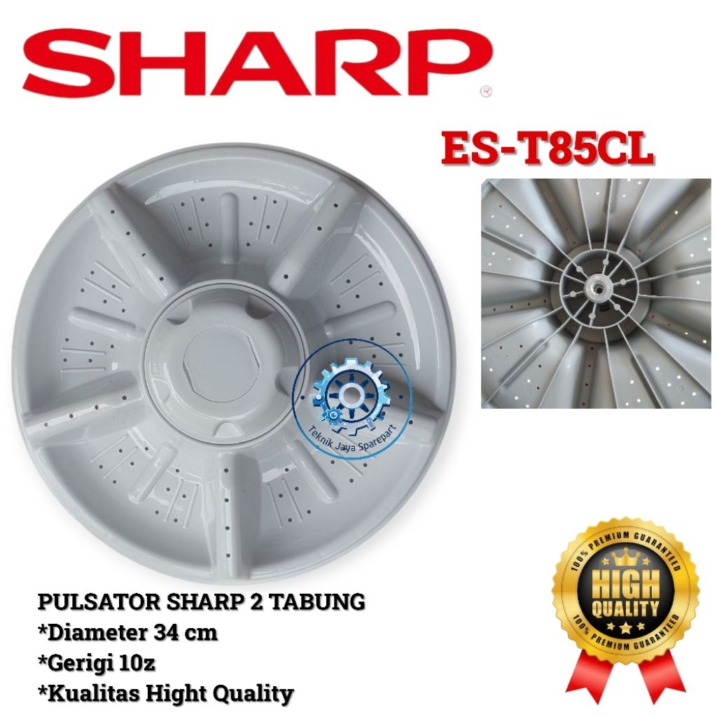 SHARP ES-T85CL PULSATOR PUTARAN MESIN CUCI SHARP 2 TABUNG GERIGI 10 34CM