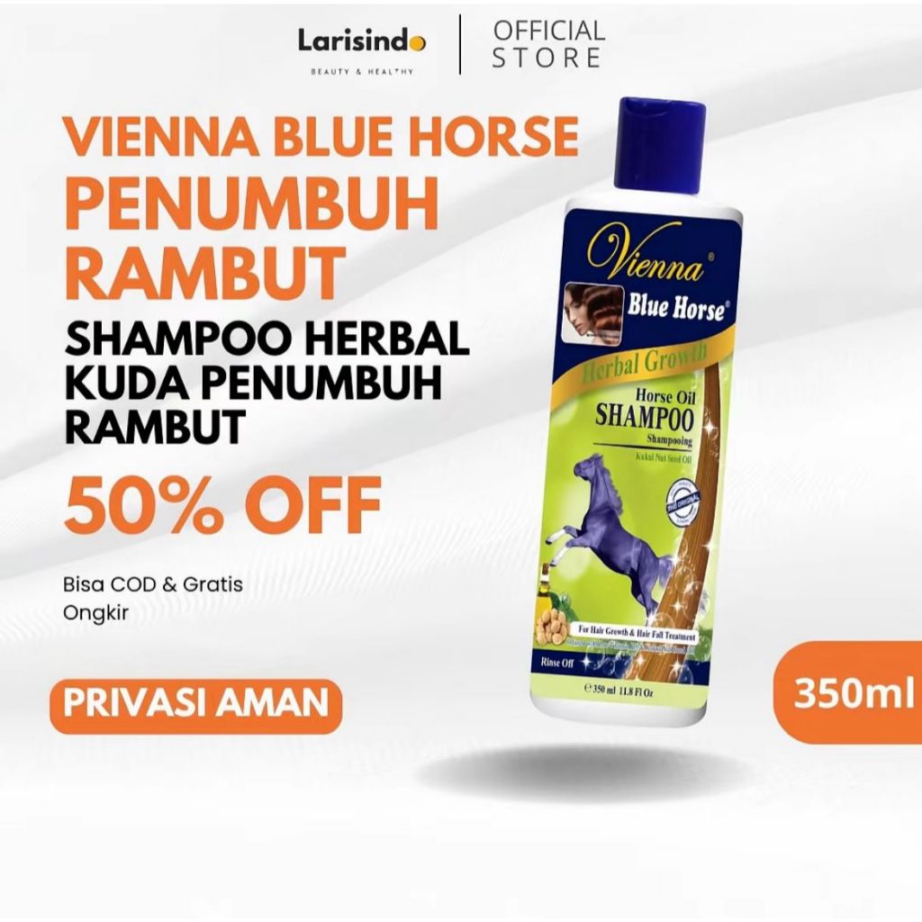Vienna Blue Hourse Shampoo Penumbuh Rambut Cepat Shampoo Kuda - Anti Hairfall - Anti Dandruf - Silky