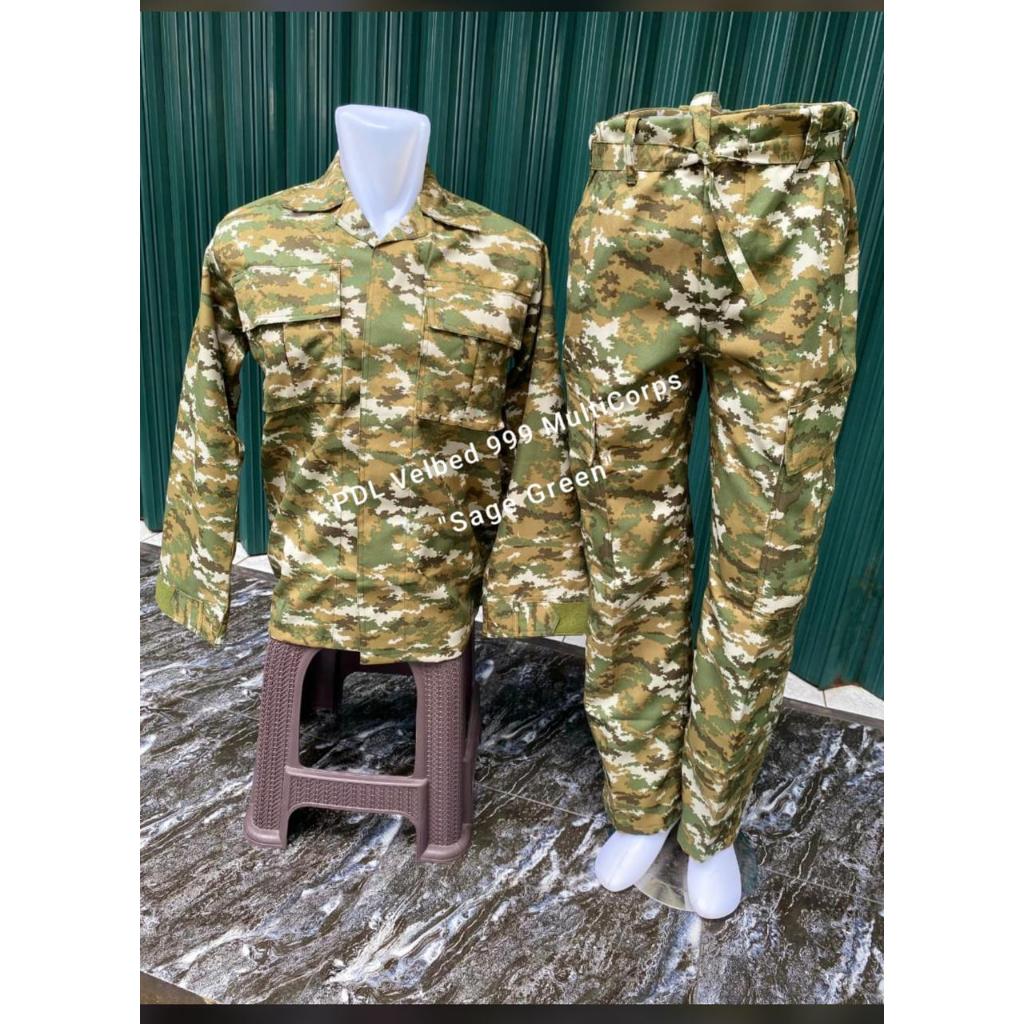 Baju PDL Velbed Multi Corp 999 Loreng Sage Green