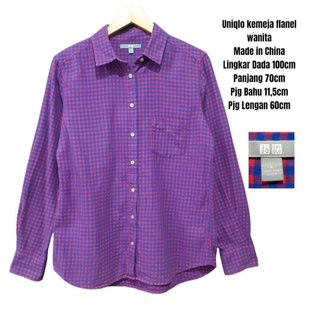 Uniqlo kemeja flanel wanita