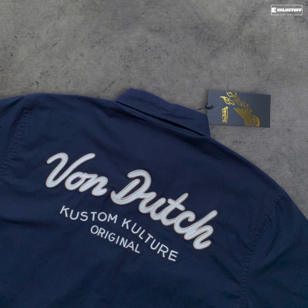 Kemeja Pria Workshirt Von Dutch Navy 01 Original Store 100% Kasual - Streetwear - Best Seller