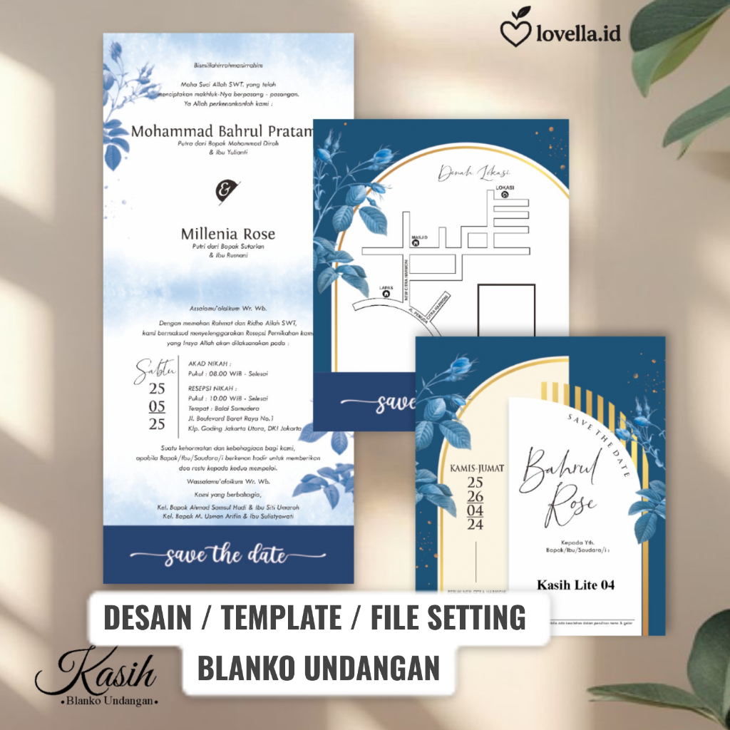 File Setting CDR Undangan Blanko Kasih lite 04 - Template Desain Undangan Siap Edit