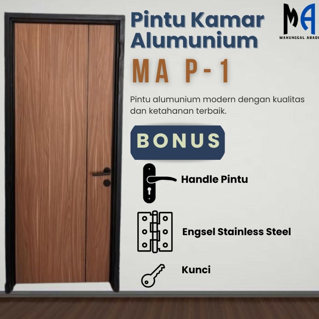 Pintu Kamar Alumunium Finish HPL