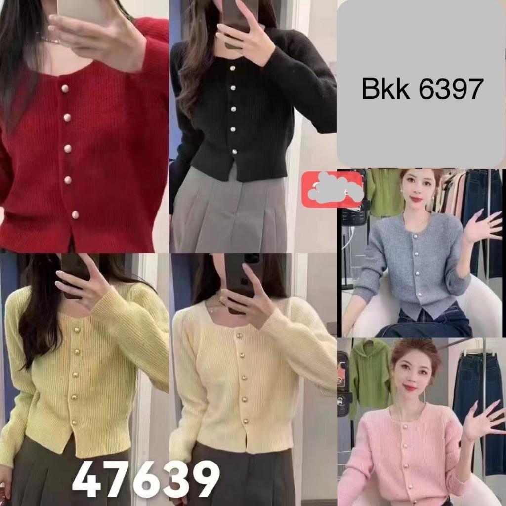 BKK 6397 / GROSIR ATASAN RAJUT BLOUSE IMPORT , PGMTA, ISI 6 PCS BY SUGAR