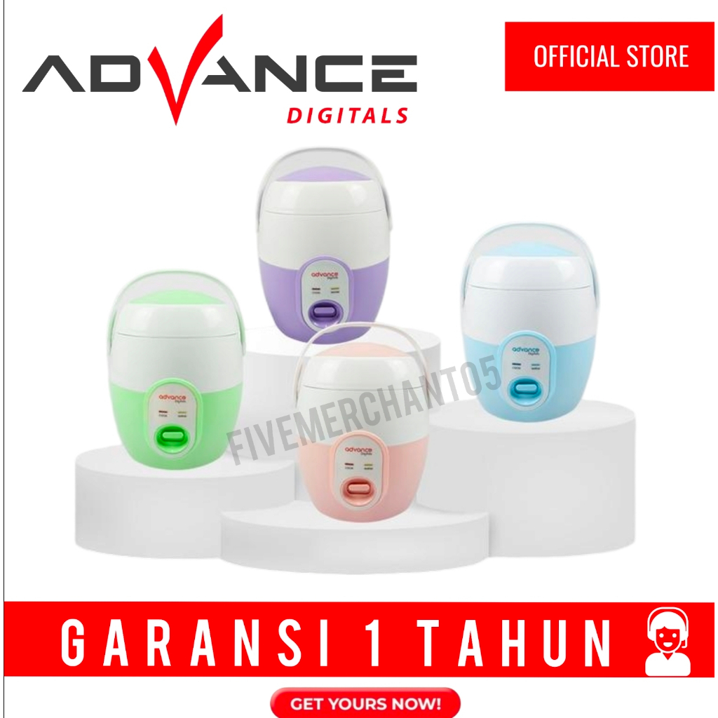 Rice Cooker Mini Advance G-08 1 Liter Low Watt Magic Com Advance Kecil Portable Warna Warni Murah Ga