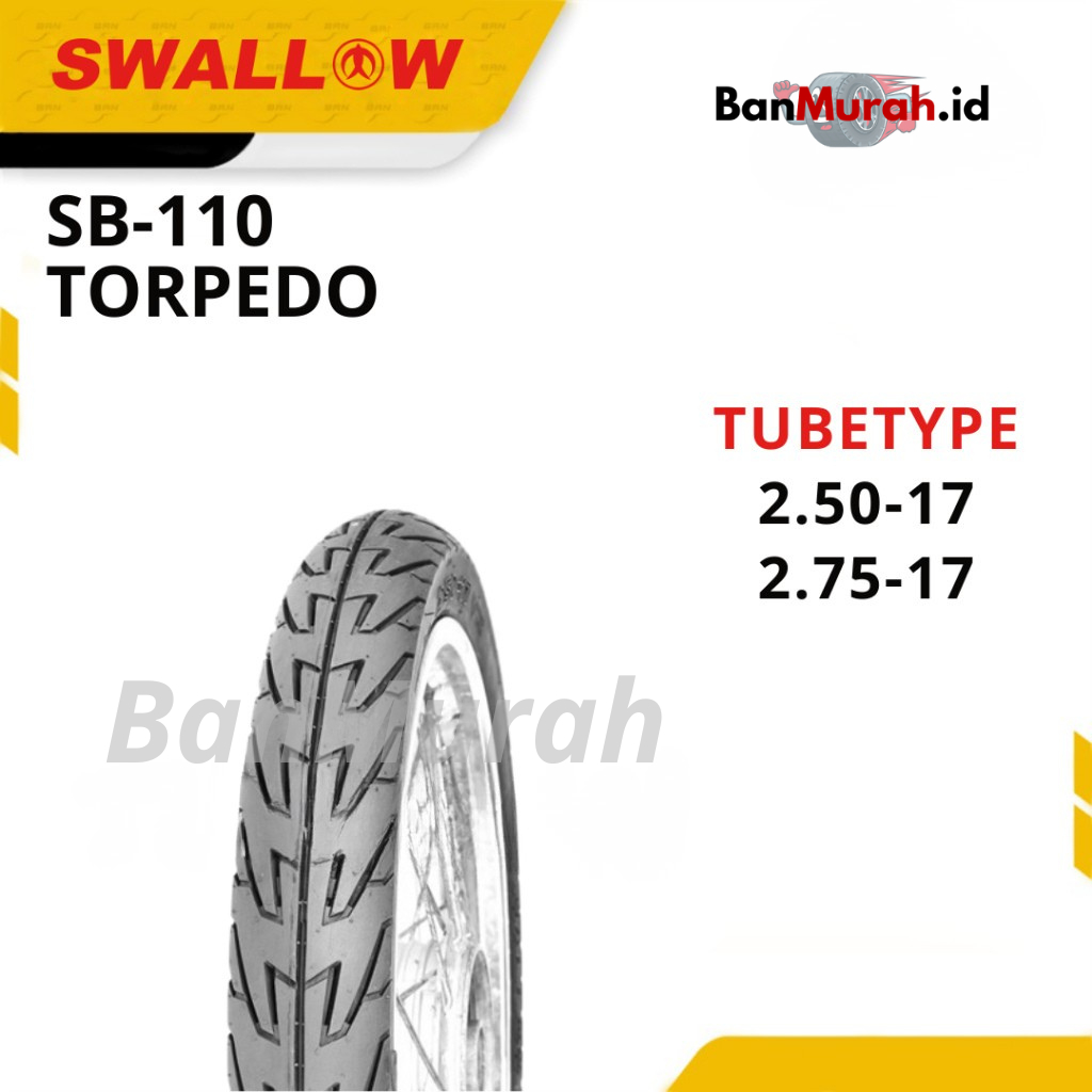 Ban Luar Sepeda Motor Swallow SB-110 Torpedo 250 275 Ring 17 Tubetype