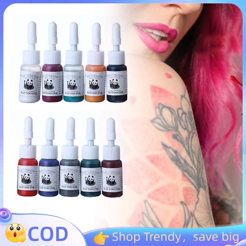 Tinta Tattoo Original 1 Set 10 Warna Tinta Tato Set Tinta Tattoo Tinta Tato Permanen