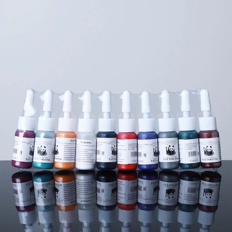 Tinta Tattoo Original 1 Set 10 Warna Tato Permanen Perlengkapan Gudang Estetik