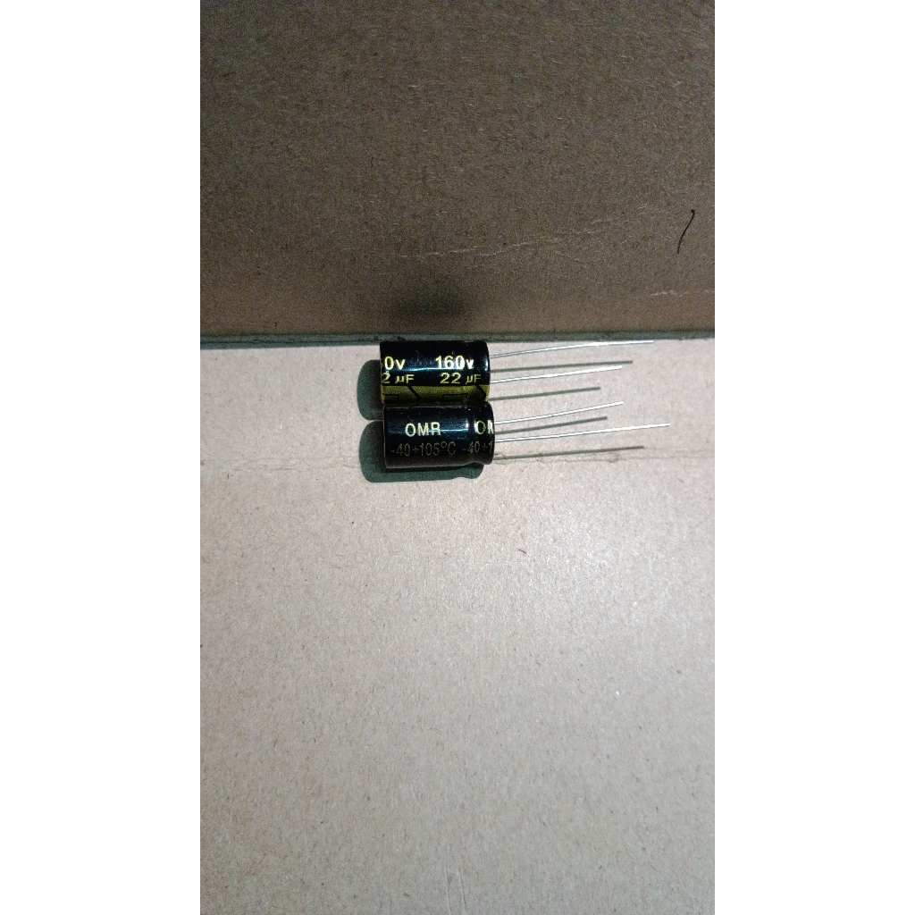 5914 kapasitor elco 22uf 22 uf 160v 160volt 160 volt omr