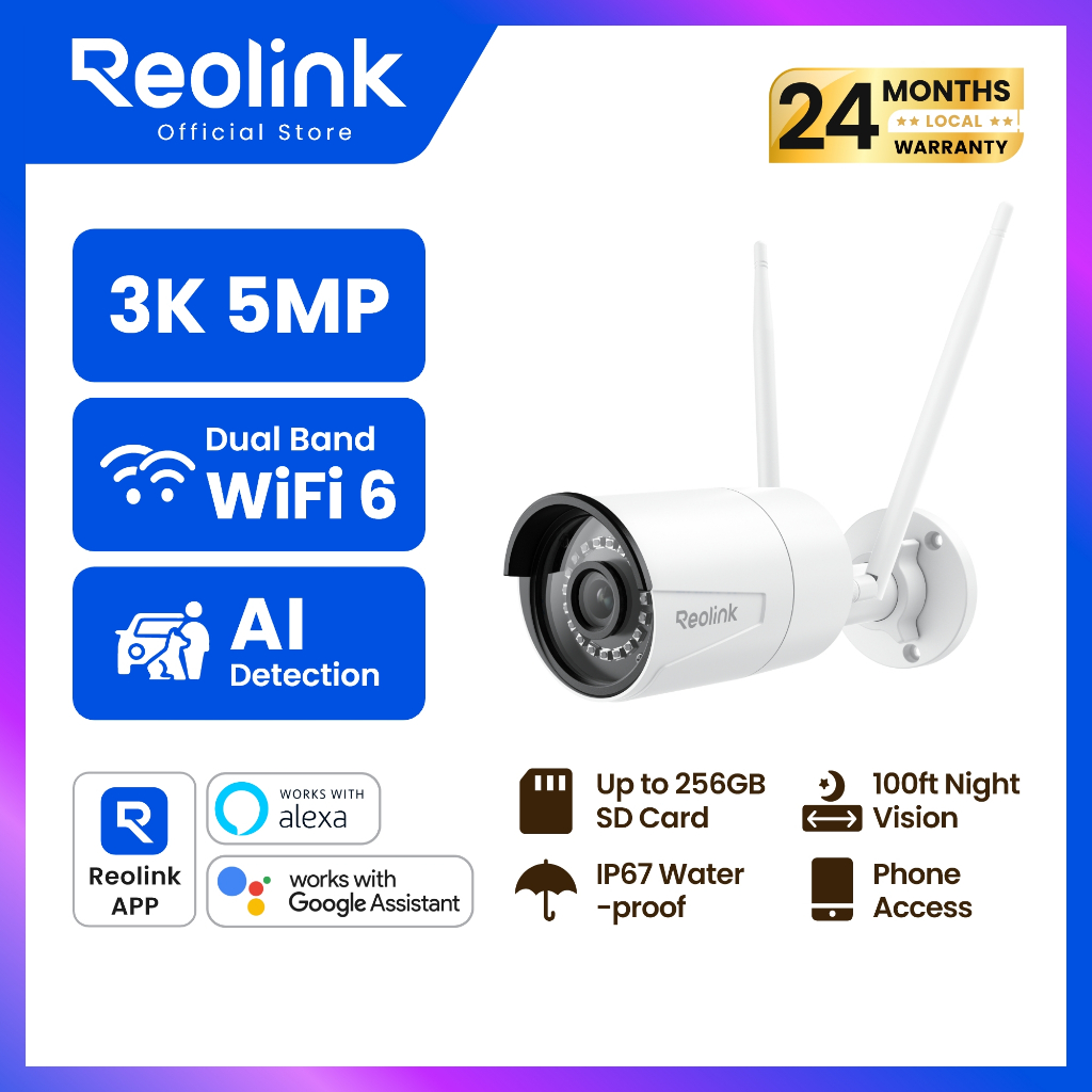 Kamera Keamanan WiFi Reolink RLC-510WA 5MP Outdoor IP Camera