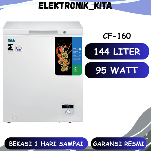 RSA CHEST FREEZER 144 LITER CF 160 CF160 CF-160 FREEZER BOX LOW WATT GARANSI RESMI BEKASI