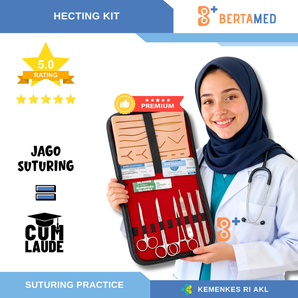 HECTING KIT / Hecting Set KIT Minor KIT Suturing KIT Hecting Pad Alat Praktikum Jahit Bedah