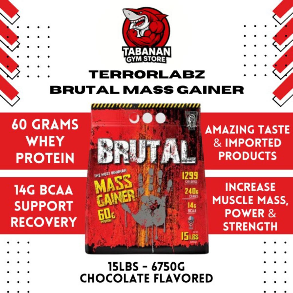 (PROMO) Terrorlabz USA BRUTAL MASS GAINER 15 lbs 15lb - Susu Bulking Impor Penambah Berat Badan 6800