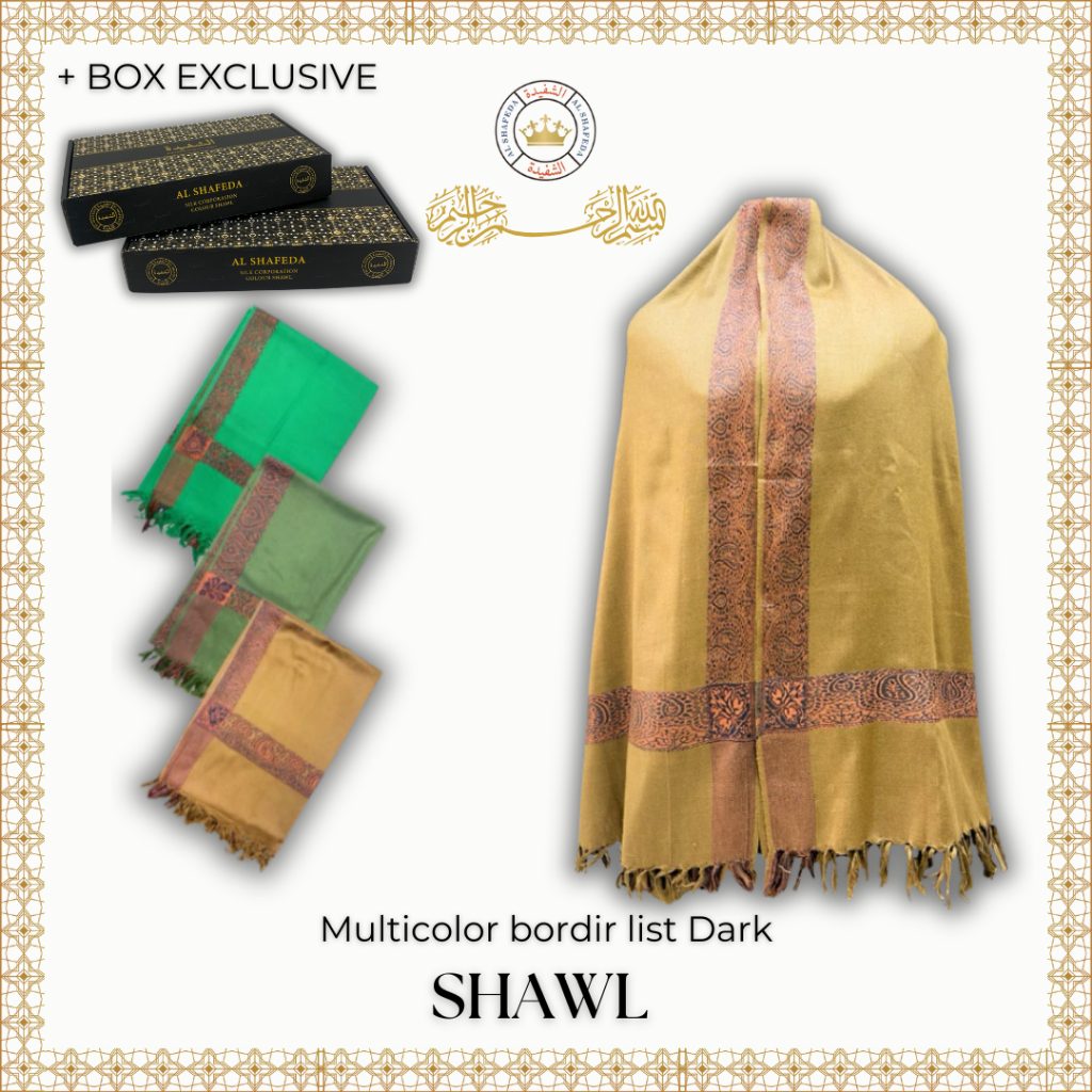 ALSHAFEDA - Sorban Kasmir Multicolor bordir list Dark Colour Jumbo #1078 kasmir dewasa & anak laki-l