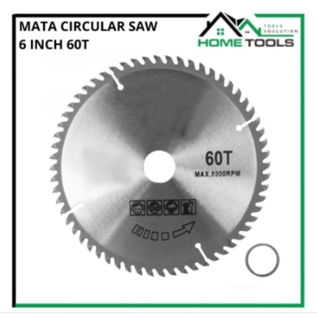 Mata Potong Circular Saw untuk Belah Kayu 6 Inch 60T Mata Gergaji Gerinda Sirkel Blade