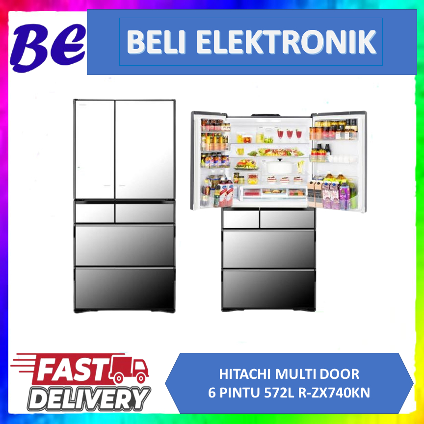 HITACHI R-ZX740KN KULKAS MULTI DOOR 572L INVERTER W/DELIGHTFUL AUTO DOOR