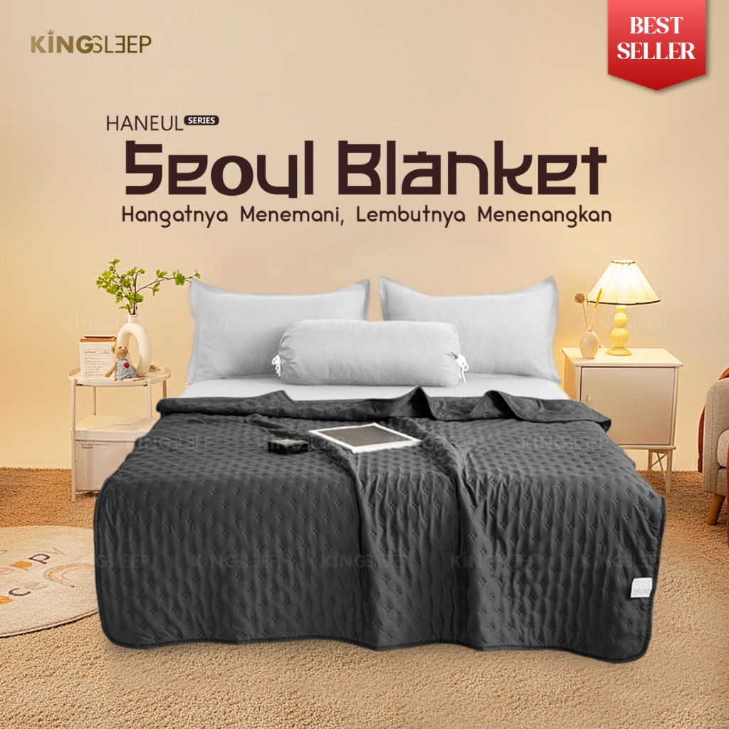 Selimut Polos Halus Lembut Bahan Microtex + Dacron Blanket Selimut Lembut Halus -King Sleep
