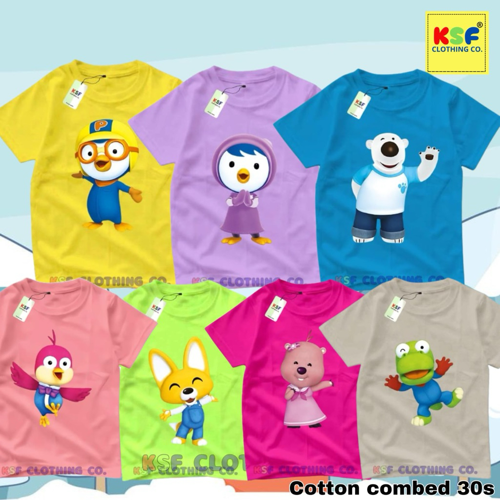 BAM - Kaos Anak Karakter PORORO AND FRIENDS Premium Cotton Combed 30s Unisex