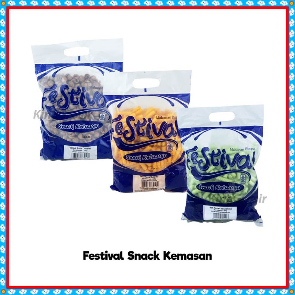 Festival Aneka Snack Kemasan 200gr / 250gr / Stik Balado / Stik Cocopandan / Sereal Cokelat Choco Cr