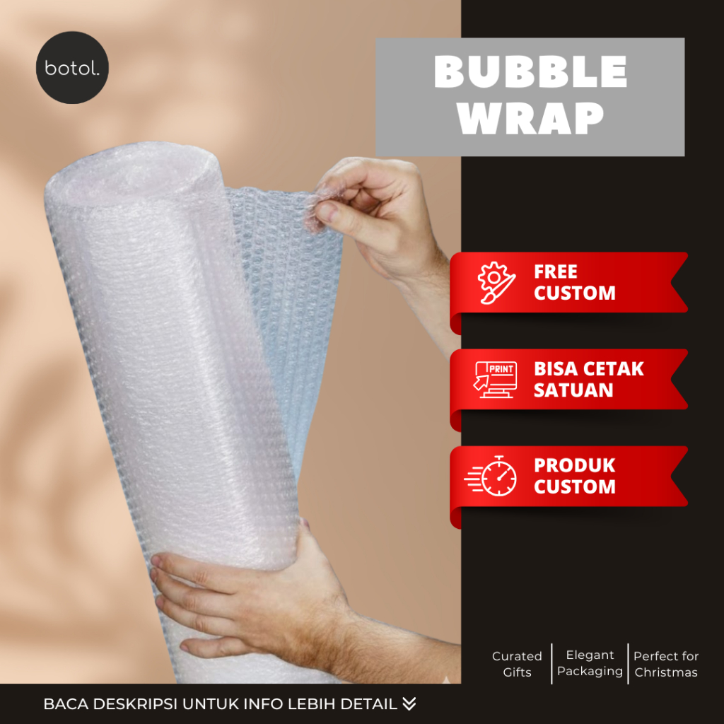 Bubble Wrap 1 Roll – Pelindung Barang Aman Saat Pengiriman | BUBBLE WRAP PUTIH | BUBBLE WRAP HITAM |