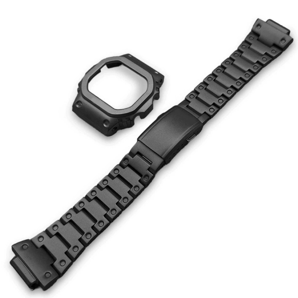 (PRODUK PO) BEZEL STRAP STAINLESS TITANIUM DW 5600 / GW M5610 BLACK WHITE DOFF NEW
