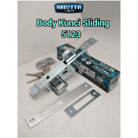 Bodi Body Kunci Pintu Swing Lidah Alumunium 5123 ARNETTA/body kunci sliding 4123