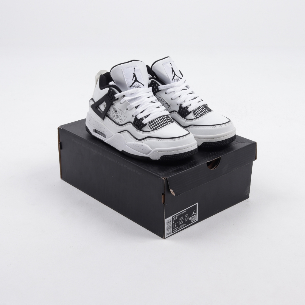 Air Jordan 4 Retro GS DIY White Black