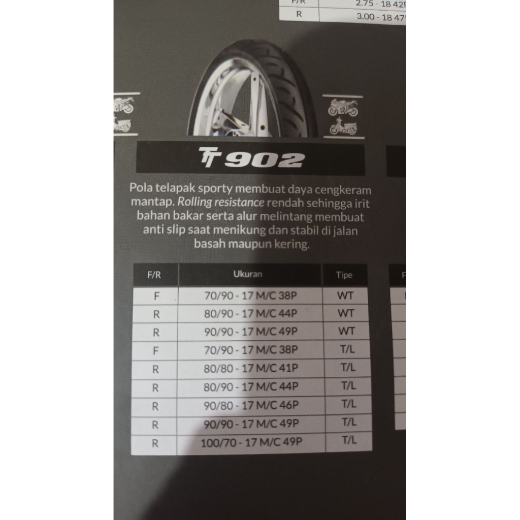 Dunlop 90/80-17 M/C TT902 T/L 46P