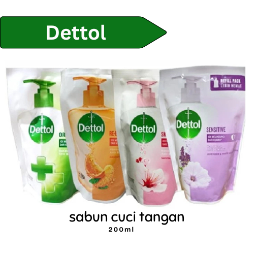 REFILL ISI ULANG SABUN CUCI TANGAN DETTOL REFILL DETTOL HANDWASH SABUN TANGAN ANTISEPTIK 200 ML