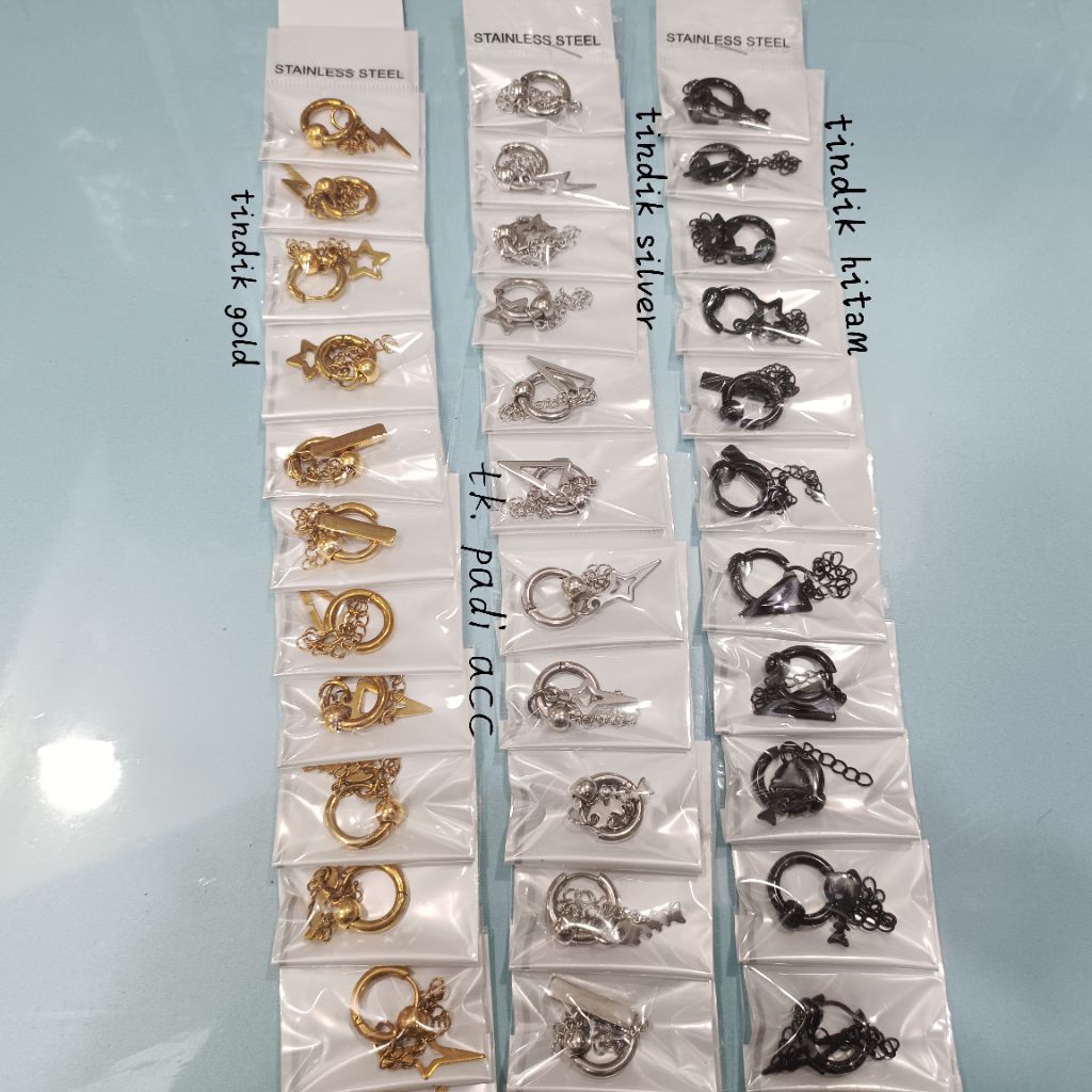 Grosir// Anting hug juraii cepit bahan stainless anti karatt isi 12 pasang
