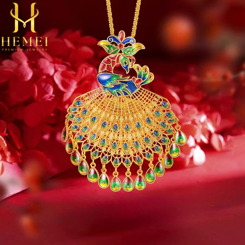 HEMEI KALUNG CHINESE STYLE PHOENIX EMAS PALSU KALUNG FASHION WANITA KALUNG MEWAH PREMIUM