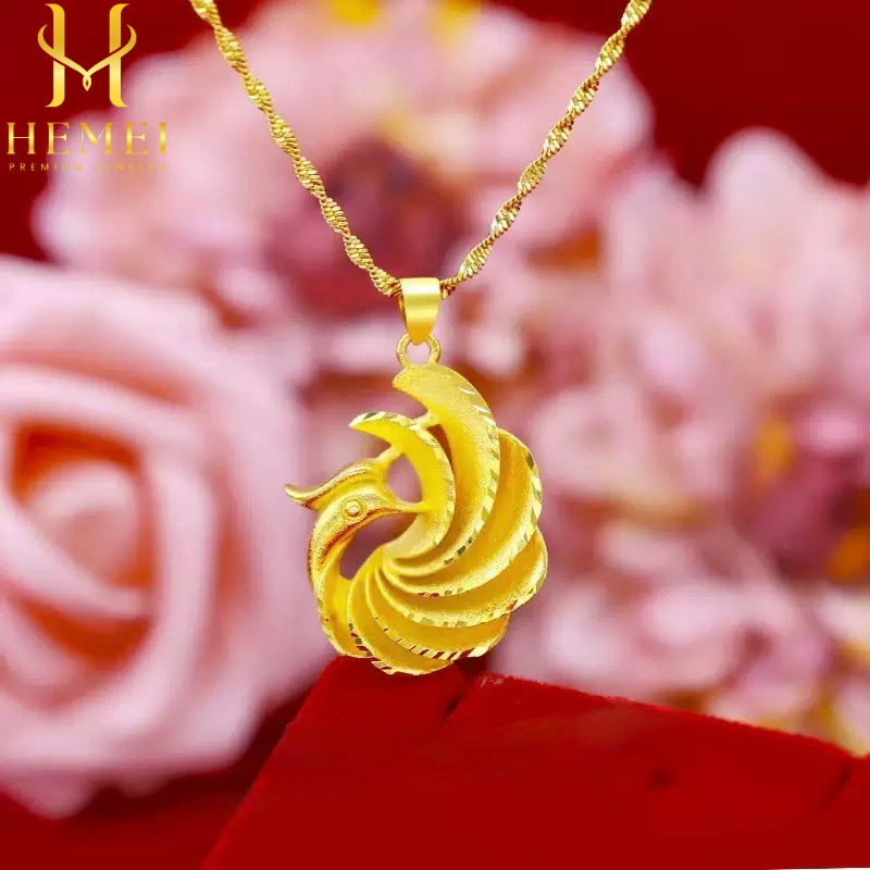 HEMEI KALUNG CHINESE STYLE PHOENIX EMAS PALSU KALUNG FASHION WANITA KALUNG MEWAH PREMIUM