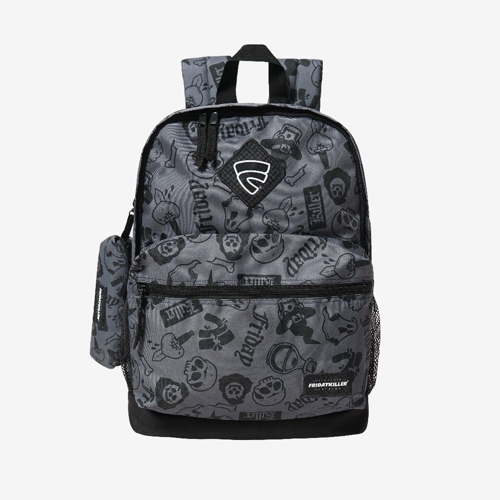 TAS PUNGGUNG RANSEL BACKPACK FULL PRINT GREY FRIDAY KILLER | GHOSTY BP