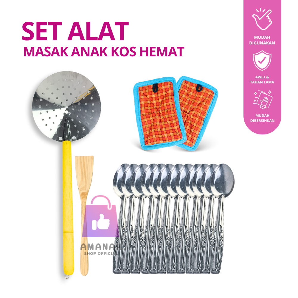 Set Alat Masak Anak Kos Hemat 4 In 1 | Set Memasak Simpel Praktis | Set Memasak Mini Murah | Alat Ma