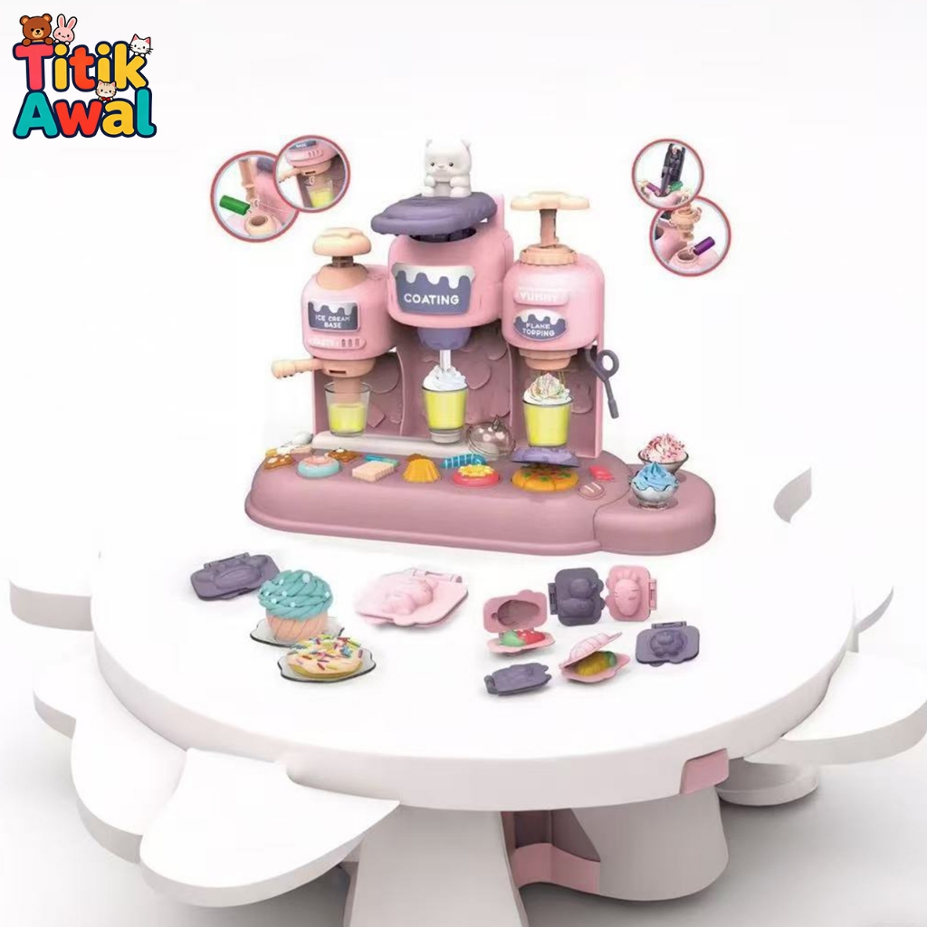 Mainan Mini Untuk Anak-Anak: Pembuat Es Krim Play-Doh Mainan Edukatif
