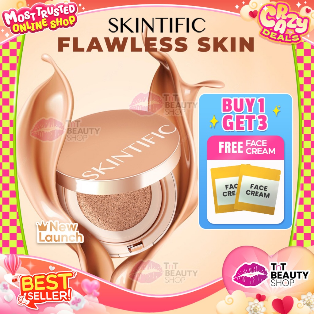 SKINTIFIC Cover All Perfect Air Cushion | Foundation 24H SPF35 PA++++ | TnT Beauty Shop