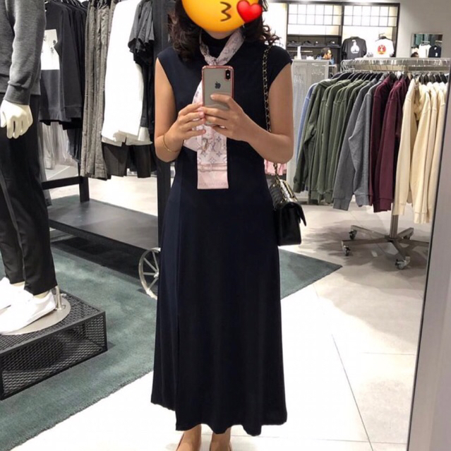 MANGO Classic duma Black Long Dress panjang bonito sissae claude