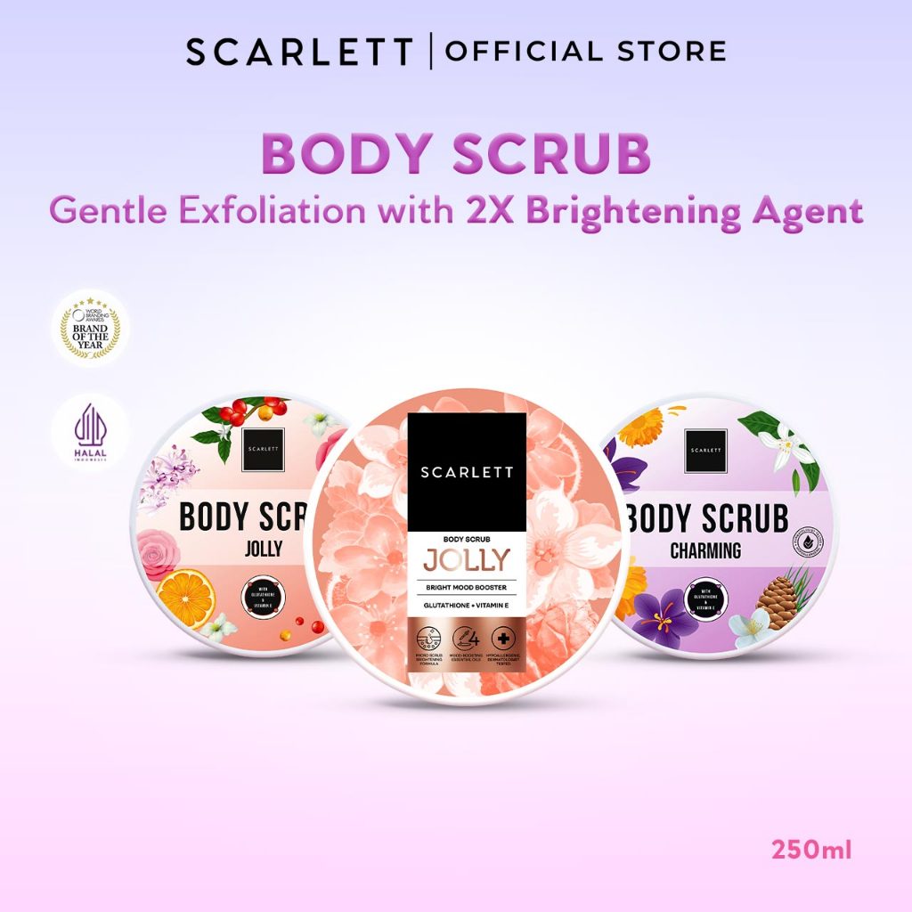 SCARLETT Body Scrub 250ml | Membantu Mengeksfoliasi Melembutkan Mencerahkan Kulit Mengangkat Sel Kul